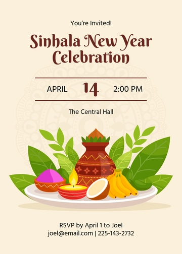 Sinhala New Year Invitation Template - Edit Online & Download
