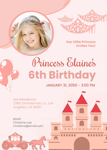 Royal Princess Photo Invitation Template - Edit Online & Download