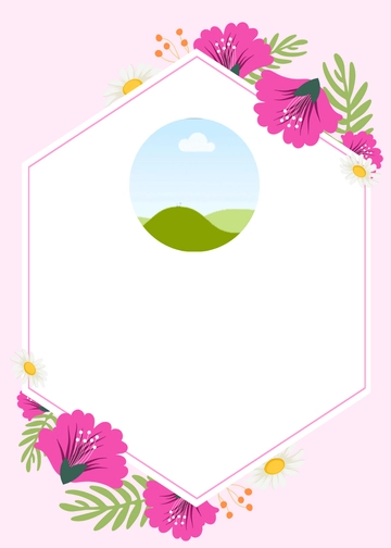 Pink Floral Background Photo Invitation Template - Edit Online & Download