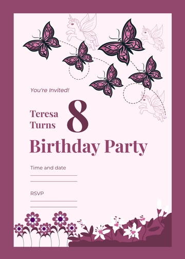 Blank Dreamy Butterfly Invitation Template - Edit Online & Download