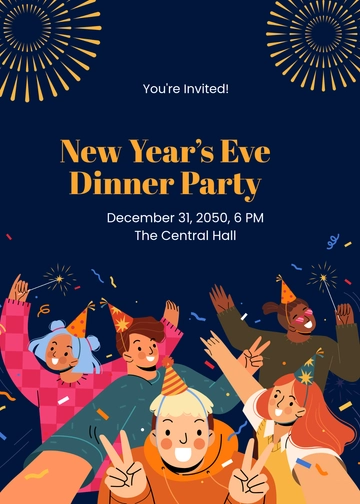 New Year Invitation Template for Friends - Edit Online & Download