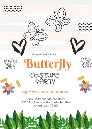 Hand-Drawn Butterfly Invitation Template - Edit Online & Download