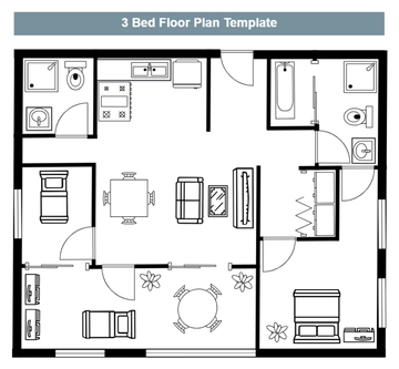 3 Bed Floor Plan Template - Edit Online & Download Example