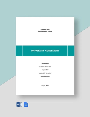 Simple University Agreement Template
