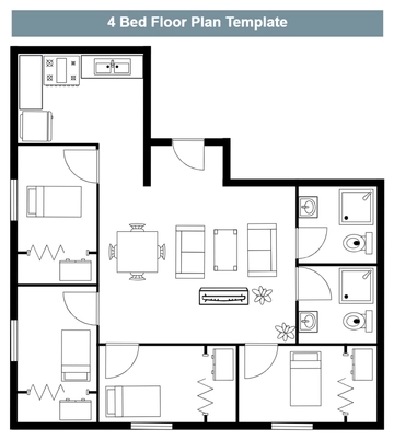 4 Bed Floor Plan Template - Edit Online & Download Example