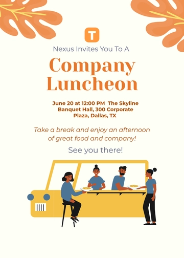 Company Luncheon Event Invitation Template - Edit Online & Download