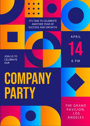 Annual Company Party Event Invitation Template - Edit Online & Download