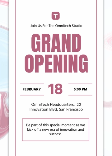 Company Grand Opening Event Invitation Template - Edit Online & Download