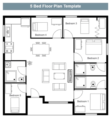 5 Bed Floor Plan Template - Edit Online & Download Example