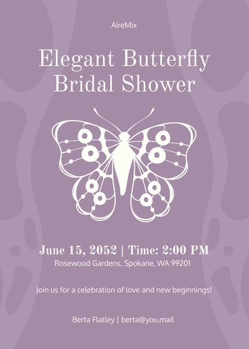 Elegant Butterfly Invitation Template - Edit Online & Download