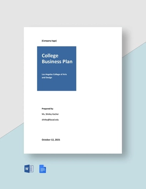 College Business Plan Template