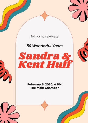Retro Style 50th Anniversary Invitation Template - Download | Template.net