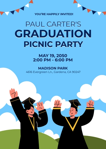 Graduation Picnic Invitation Template - Edit Online & Download