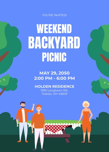 Modern Backyard Picnic Invitation Template - Edit Online & Download