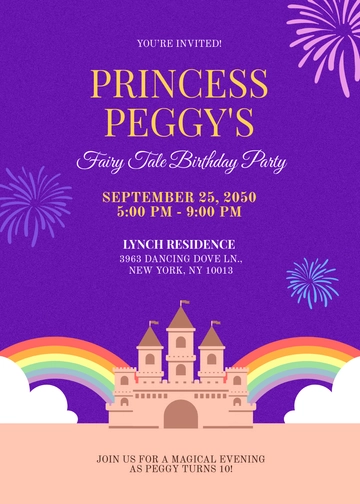 Fairy Tale Princess Invitation Template - Edit Online & Download