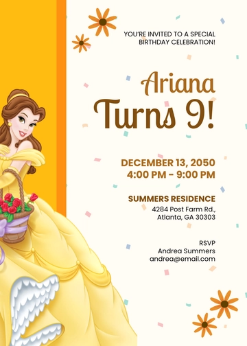 Princess Belle Invitation Template - Edit Online & Download