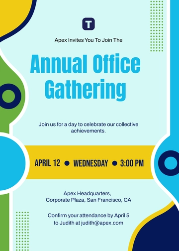 Colorful Company Office Event Invitation Template - Edit Online & Download
