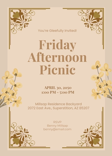 Creative Vintage Picnic Invitation Template - Edit Online & Download