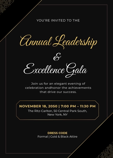 Gold & Black Company Event Invitation Template - Edit Online & Download