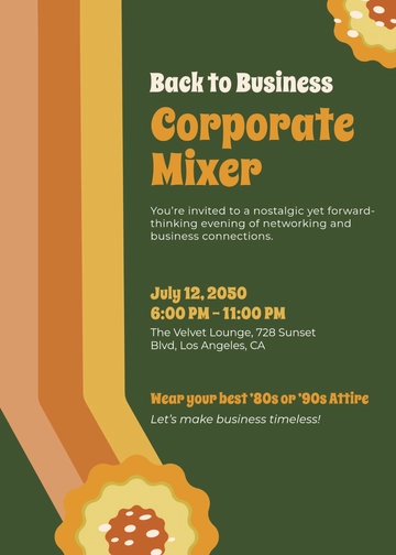 Retro Style Company Event Invitation Template - Edit Online & Download
