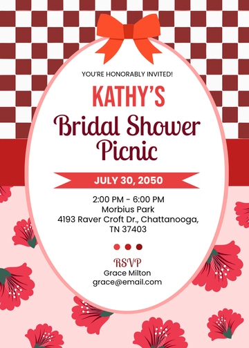 Bridal Shower Picnic Invitation Template - Edit Online & Download