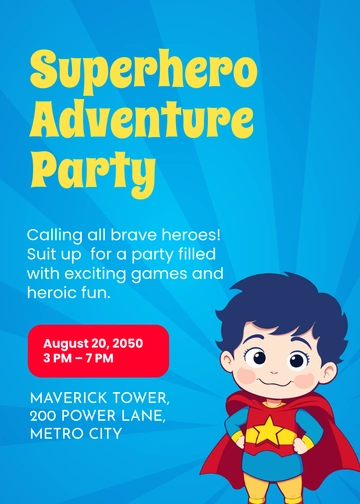 Cute Superhero Invitation Template - Edit Online & Download