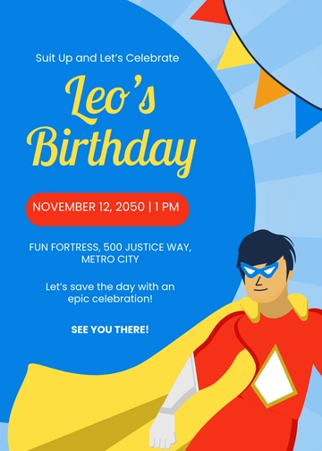 Awesome Superhero Invitation Background Template - Edit Online & Download