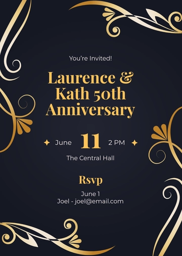 Personalized 50th Anniversary Invitation Template - Edit Online & Download