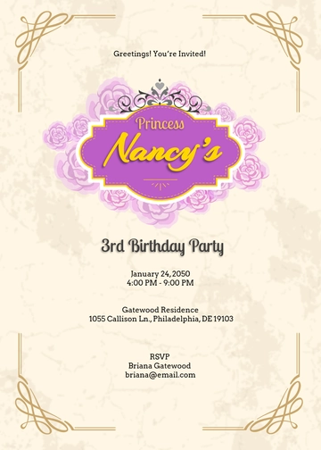 Vintage Princess Invitation Design Template - Edit Online & Download