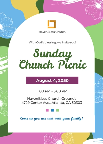 Church Picnic Invitation Template - Edit Online & Download