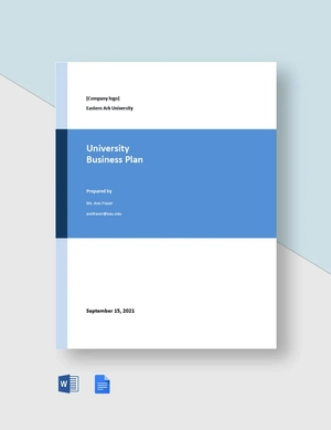 Blank University Business Plan Template