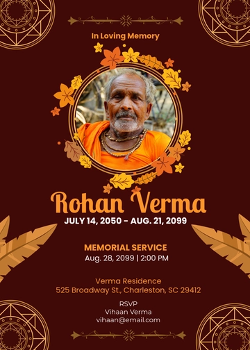 Editable Telugu Memorial Invitation Template - Edit Online & Download