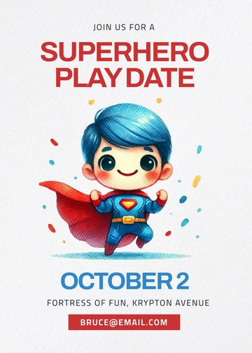 Superman Superhero Invitation Template - Edit Online & Download