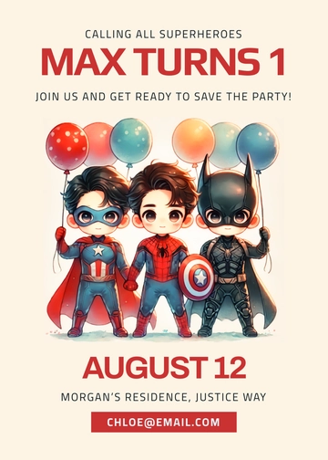 Calling All Superhero Invitation Template - Edit Online & Download