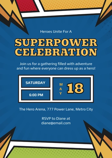 Newspaper Strip Superhero Invitation Template - Edit Online & Download