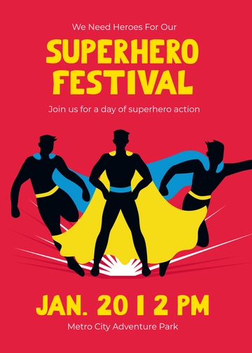 Another Superhero Invitation Design Template - Edit Online & Download