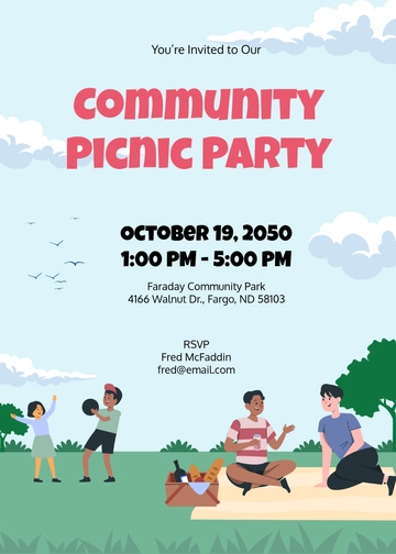 Community Picnic Invitation Template - Edit Online & Download