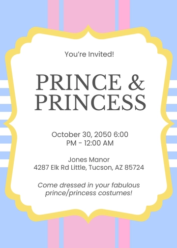 Prince and Princess Invitation Template - Edit Online & Download