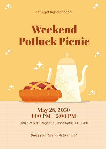Potluck Picnic Invitation Template - Edit Online & Download