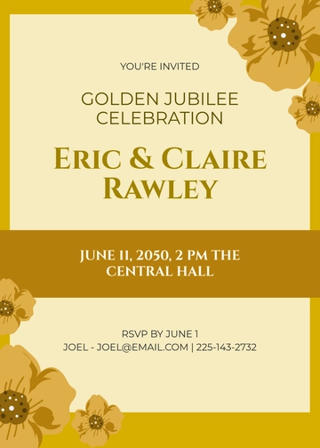 50th Jubilee Anniversary Invitation Template - Edit Online & Download