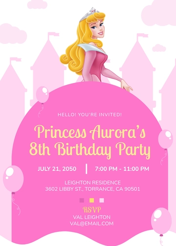 Sleeping Beauty Princess Invitation Template - Edit Online & Download