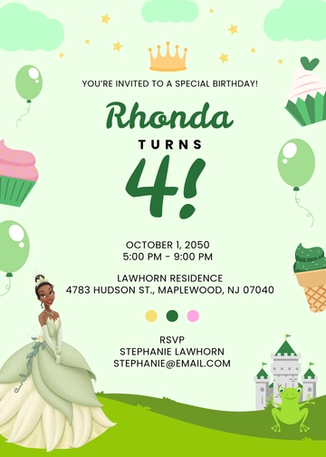 Princess Tiana Invitation Template - Edit Online & Download