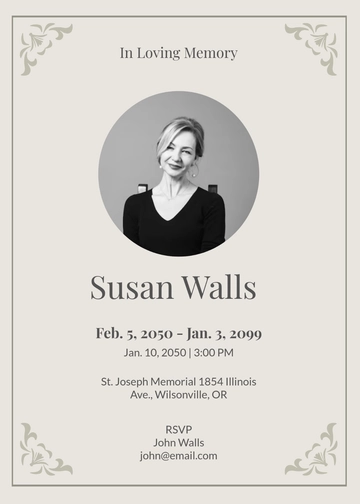 Memorial Invitation Template - Edit Online & Download