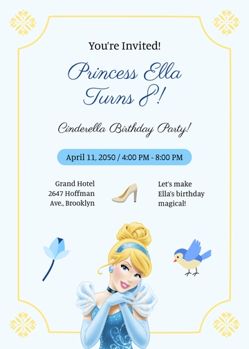 Princess Cinderella Invitation Template - Edit Online & Download