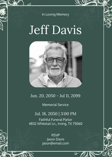 Loving Memory Memorial Invitation Template - Edit Online & Download