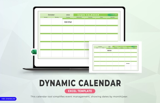 Dynamic Calendar Excel Template