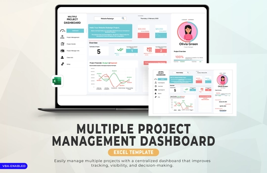 Multiple Project Management Dashboard Excel Template