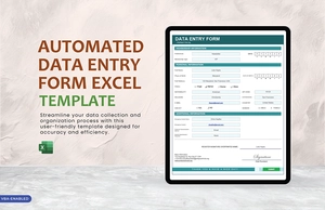 Automated Data Entry Form Excel Template