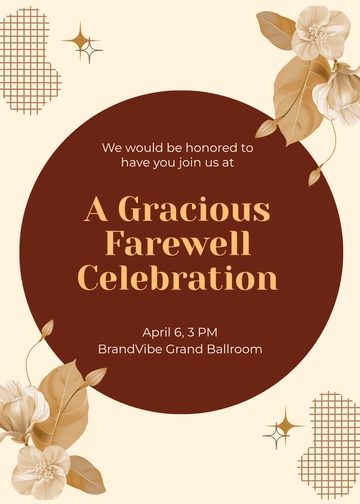 Beige & Red Farewell Party Invitation Template - Download | Template.net