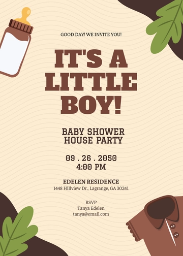 Rustic Boy Baby Shower Invitation Template - Edit Online & Download